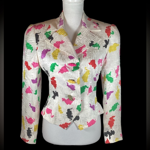 Vintage Jackets & Blazers - Vintage 80’s David Hayes Silk Abstract Blazer. B30